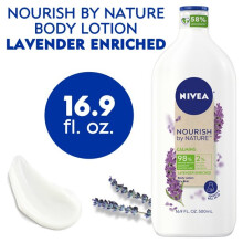 NIVEA Nourish by Nature Lavender Enriched Calming Body Lotion, 16.9 Fl Oz