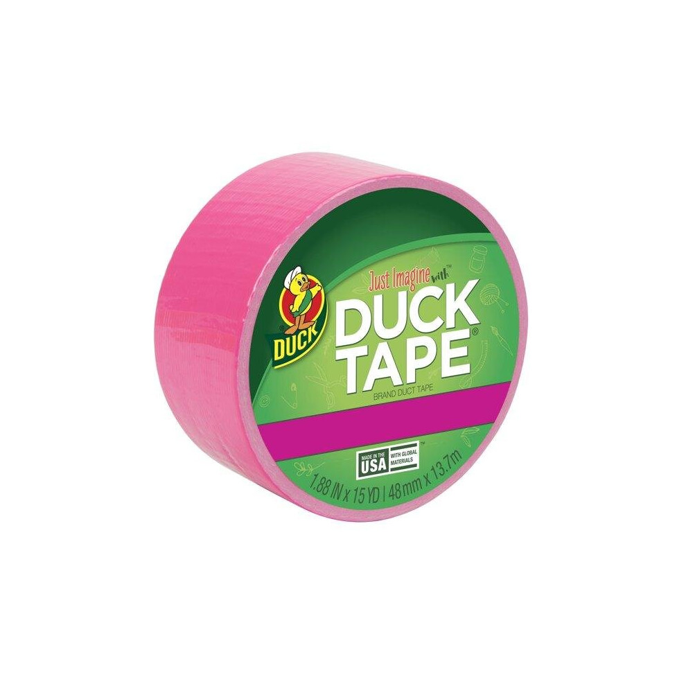 Duck Brand 1.88 In. X 15 Yd. Neon Pink Colored Duct Tape 075353013069