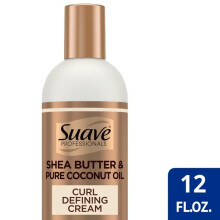 Suave Professionals for Natural Hair Shea Butter and Coconut Oil for Wavy to Curly Hair Paraben-free and Dye-free Hair Cream, 12 oz