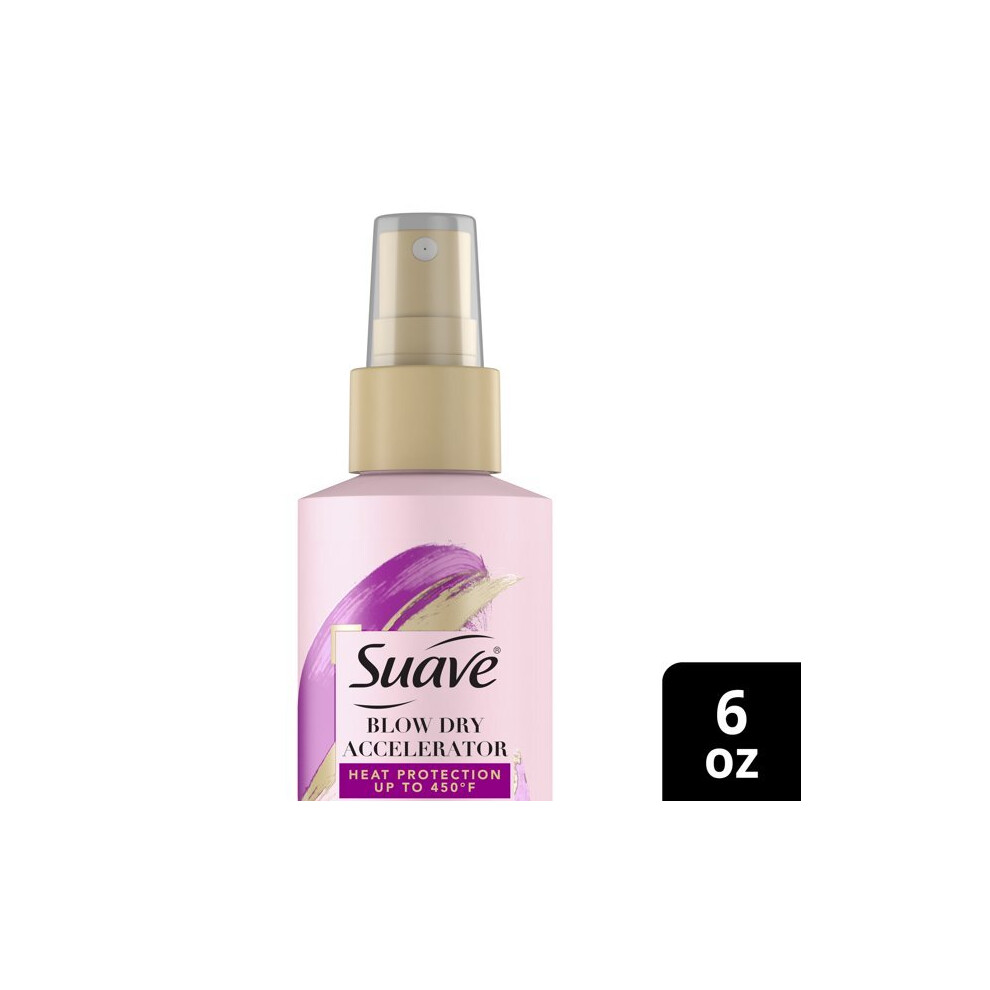 Suave Pink Blow Dry Accelerator Heat Protecting Spray, 6 oz