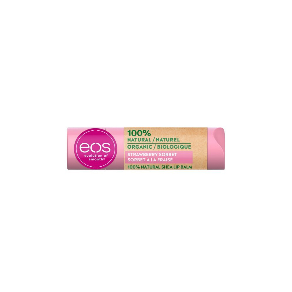 Eos 100% Natural & Organic Lip Balm Stick - Strawberry Sorbet 0.14 Oz
