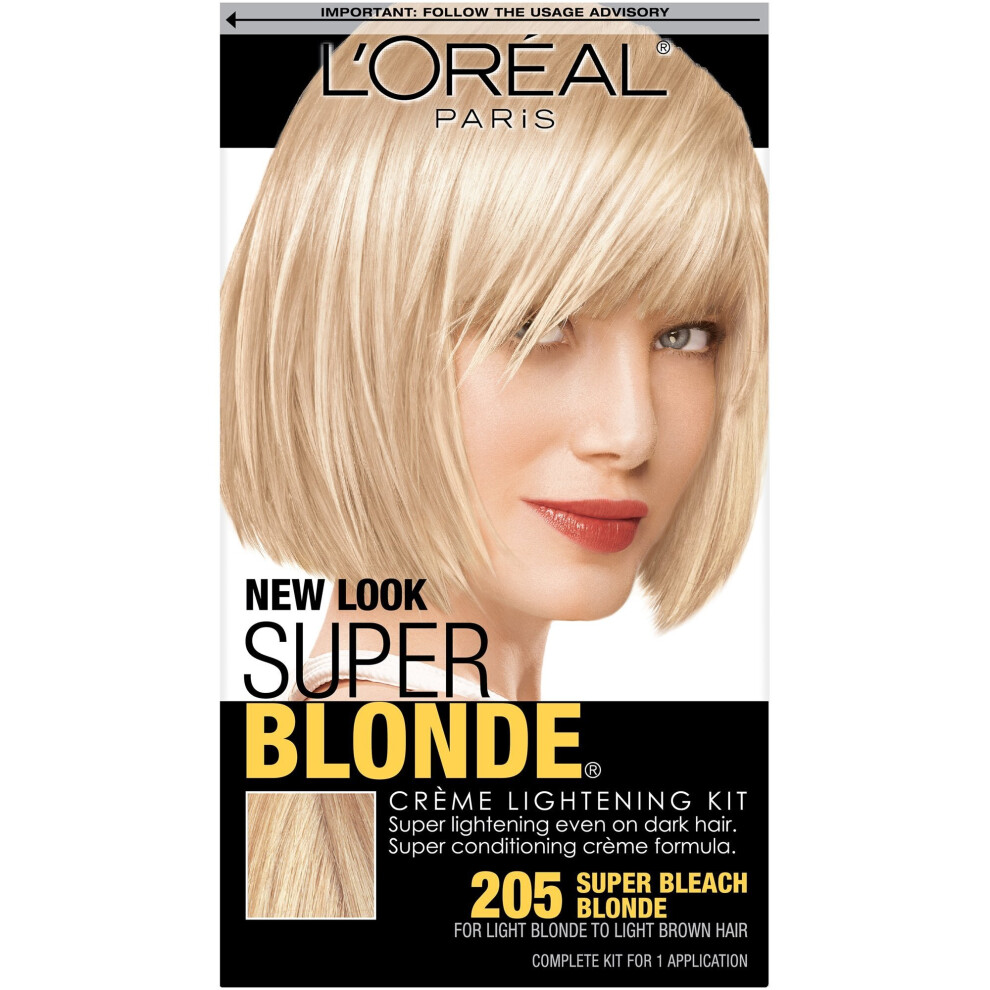 New L’oréal Paris L'oreal Paris Super Blonde Creme Lightening, 205 Light To Blonde, 1 Kit Brown