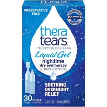 TheraTears, Nacht-Therapie bei trockenen Augen, Gleitmittel-Augengel, 30 Einweg-Fläschchen