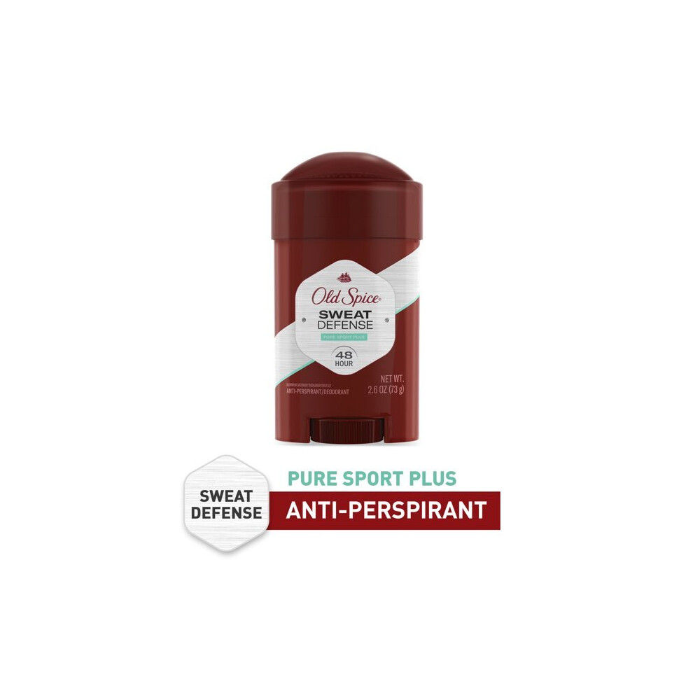 Old Spice Sweat Defense Antiperspirant Pure Sport Plus, 2.6 oz, 2 pk