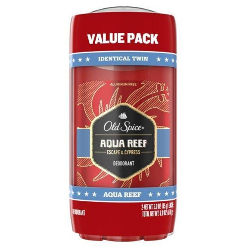 Old Spice Old Spice Red Collection Deodorant Twin Pack, Aqua Reef, 6 oz