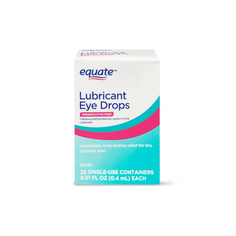 Equate Carboxymethylcellulose Sodium Lubricant Eye Drops, 0.01 fl oz, 25 Count