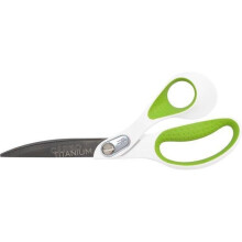 Westcott Carbo Titanium Scissors, 9", Bent, for Craft, White/Green, 1-Count