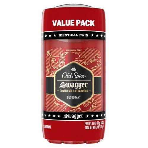 Old Spice Old Spice Ανδρικό Αποσμητικό Χωρίς Αλουμίνιο Swagger, 3.0oz Δίδυμο Πακέτο