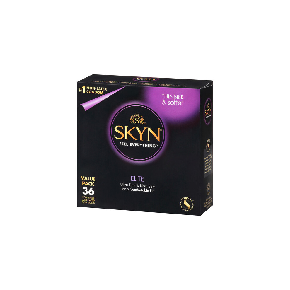 Skyn Elite Lubricated Non Latex Condoms, 36 Count