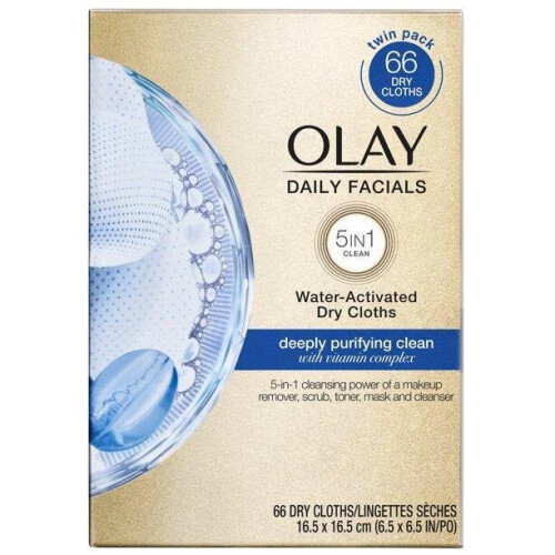 Olay Olay Daily Facials Cleansing Cloths, Deep Purifying, 66 Count