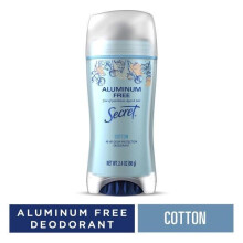 Secret, 48-Stunden-Duft-Schutz-Deodorant, Aluminiumfrei, Baumwolle, 2,4 oz (68 g)