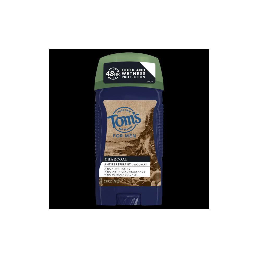Tom's Of Maine Natural Charcoal Antiperspirant Deodorant For Men, 2.8 Oz.