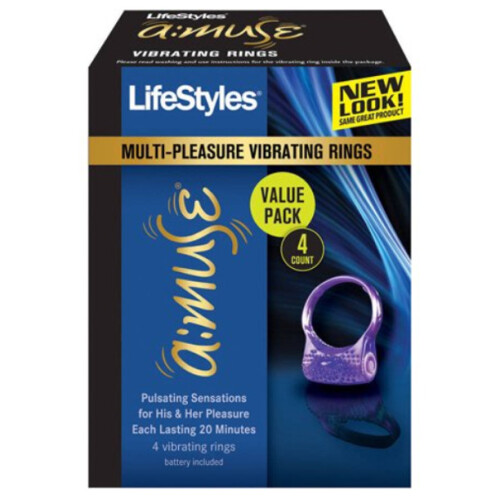 Lifestyles Vibrating Ring Massager 4ct