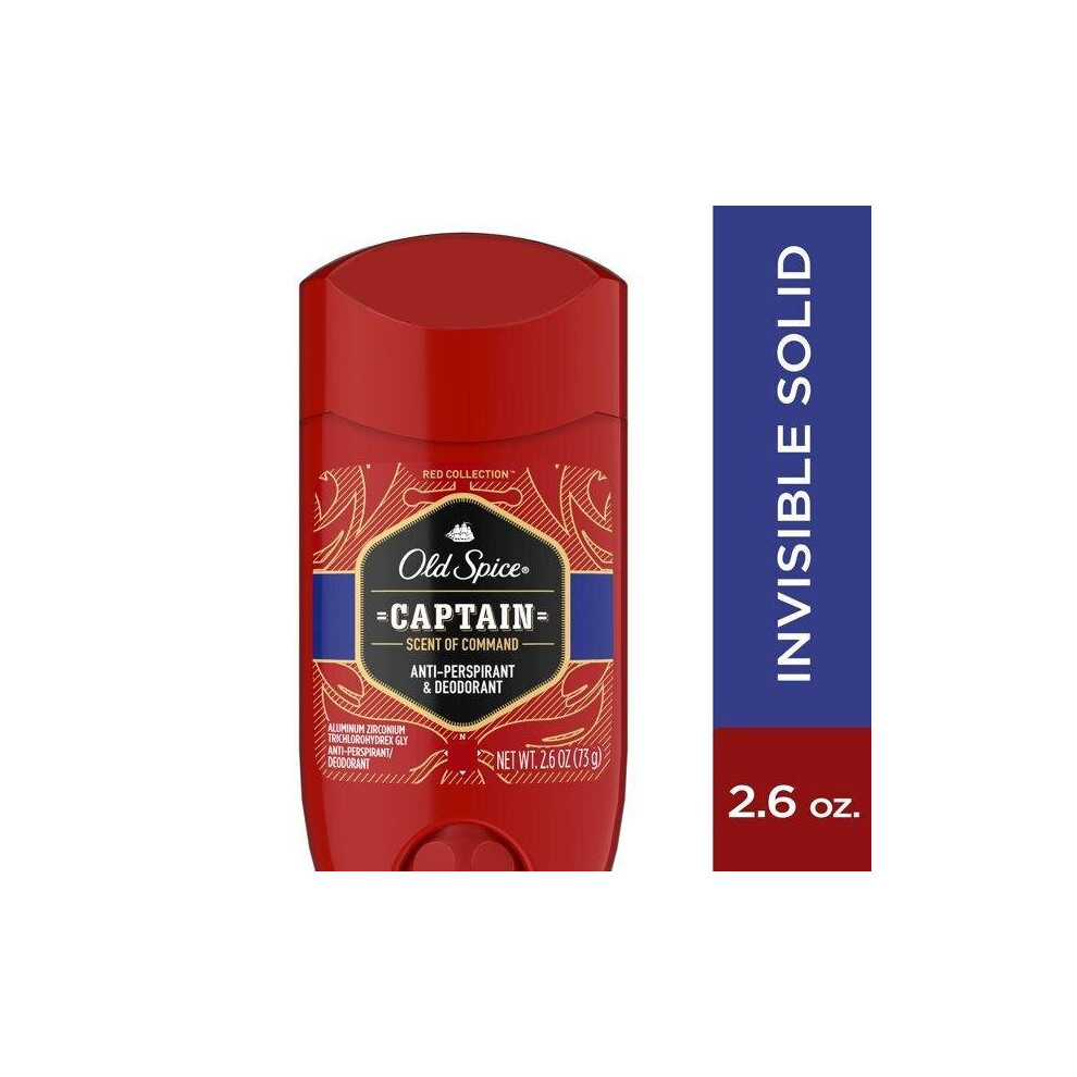 Old Spice Antiperspirant Deodorant For Men, Captain Scent, 2.6 Oz Red