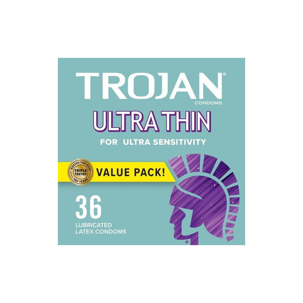 Trojan Ultra Thin Condoms For Ultra Sensitivity, 36 Count, 1 Pack