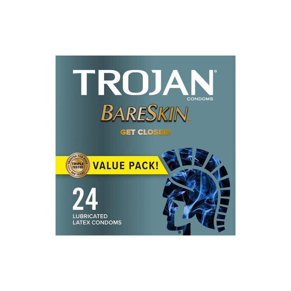 Trojan Bareskin Thin Premium Lubricated Condoms - 24 Count