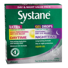 Systane Ultra Day & Night Gel Drops for Dry Eyes Symptoms, 2 x 10 ml