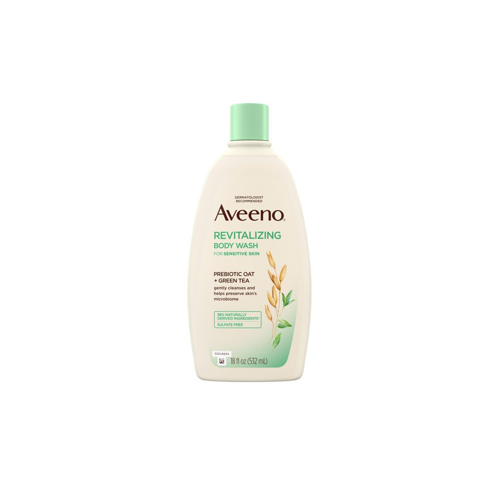 Aveeno Revitalizing Body Wash for Sensitive Skin, Green Tea, 18 fl. oz
