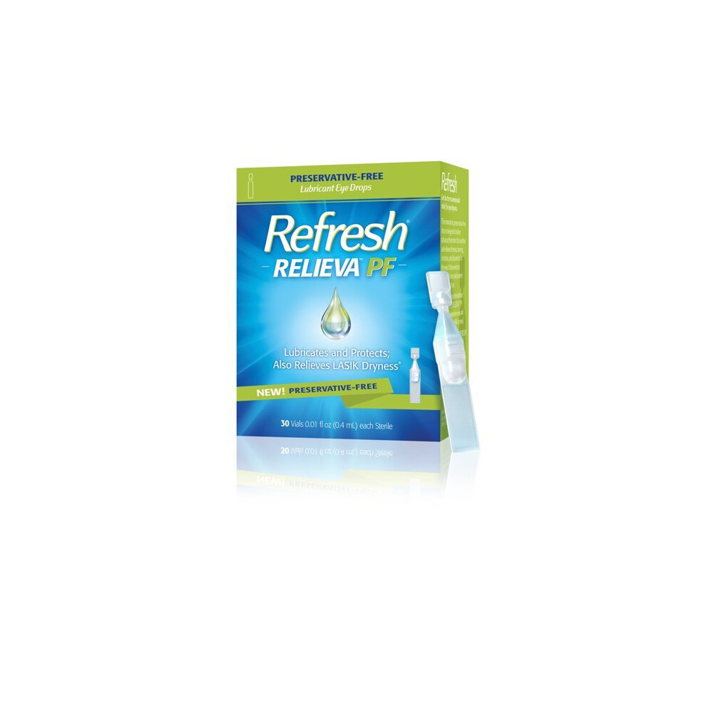 Refresh Relieva PF Preservative-Free Eye Drops, 30 Count - Advanced Hydration with HydroCell Technology for Dry, Irritated Eyes