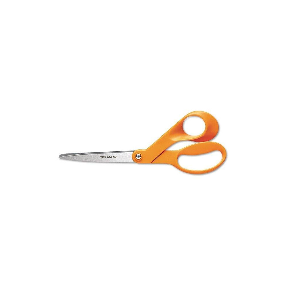 Fiskars Original Stainless Steel 8" Orange-Handled Scissors, 1 Each