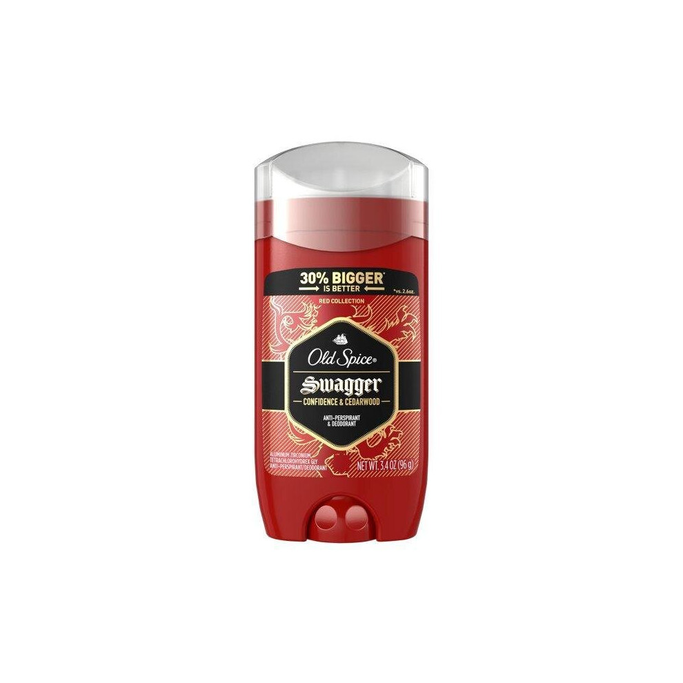 Old Spice Red Antiperspirant Deodorant For Men, Swagger Scent, 3.4 Oz