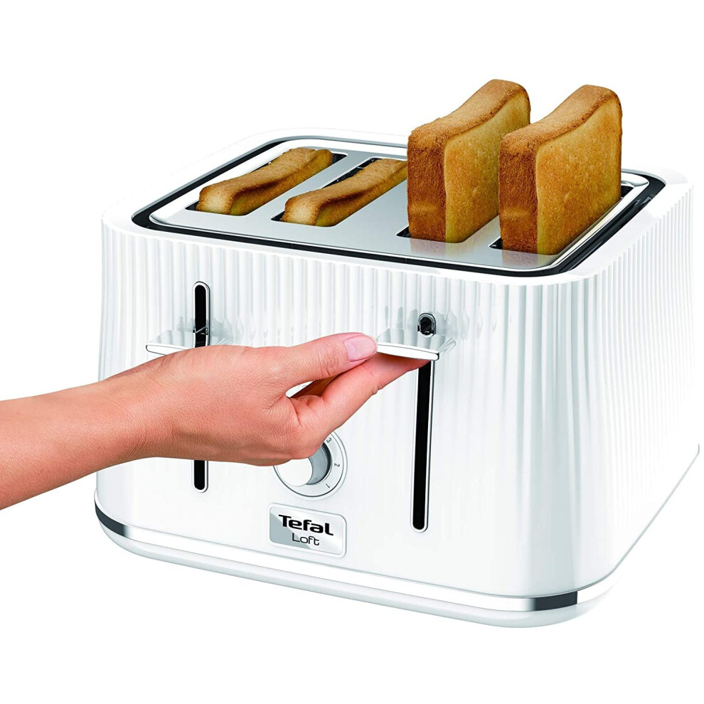 tefal-loft-tt760140-4-slot-toaster-white-slice--plastic--1700-w---uk-stock