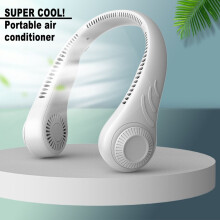 (White) Portable Bladeless Cooling Fan Neck Fan Hands-Free