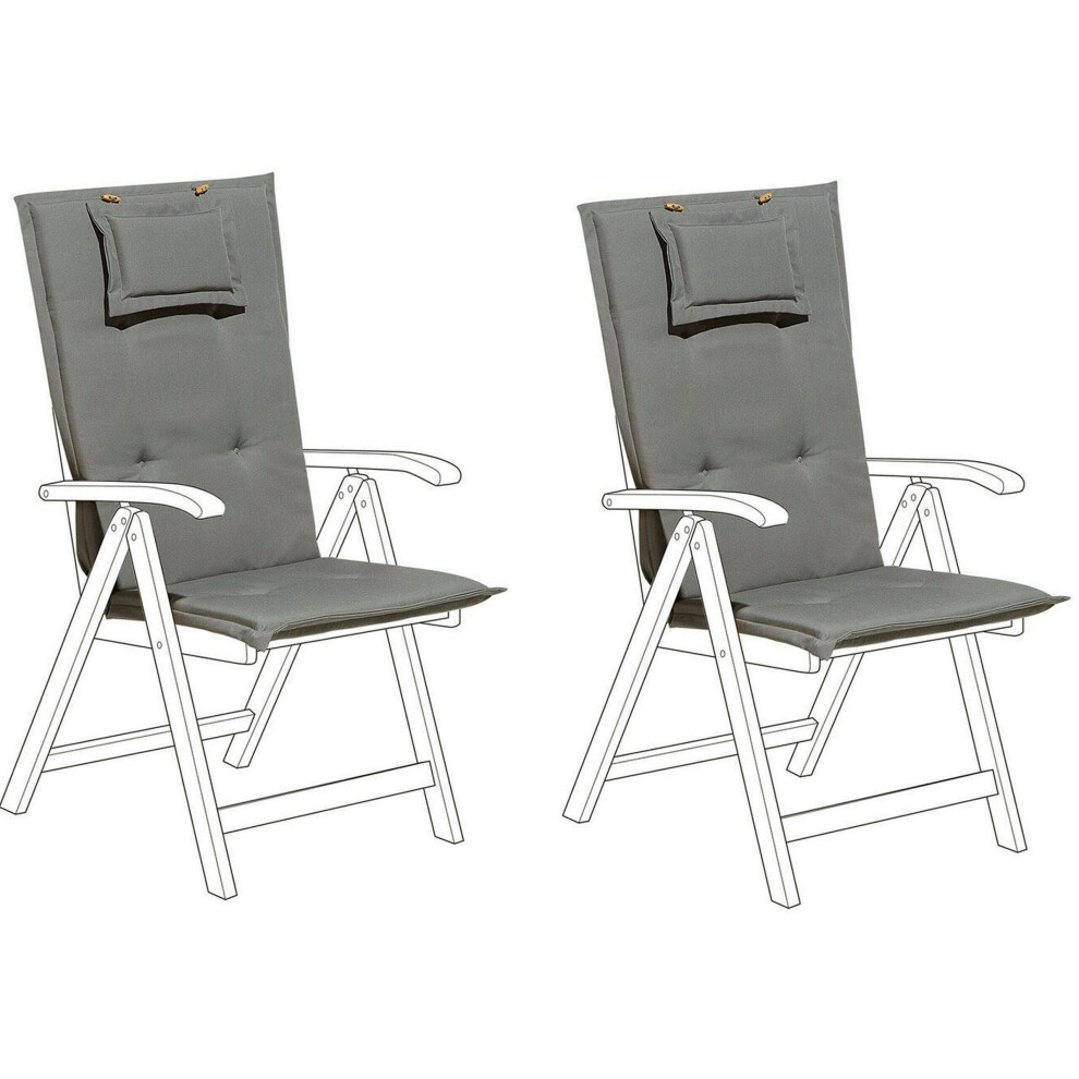 Set of 2 Outdoor Seat/Back Cushions Grey TOSCANA/JAVA