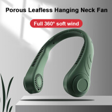 (Green) Portable Bladeless Cooling Fan Neck Fan Hands-Free