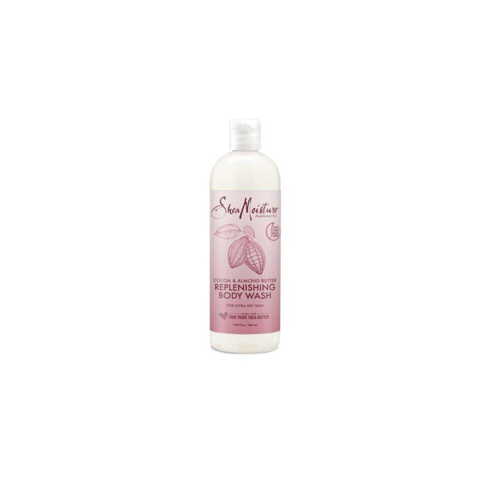 SheaMoisture Body Wash Replenishing Cocoa Almond, 19.8 Oz.