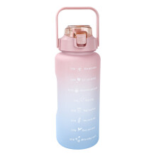 (Pink Blue) Water Bottle Marker 2L Motivational Sport Bottle