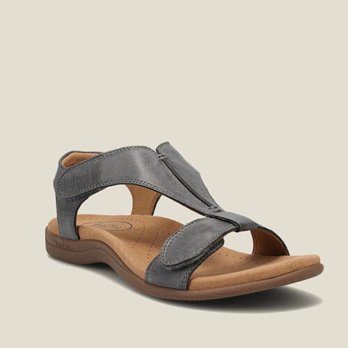 (Gray, 41) Womens Flat Summer Ankle Wide Flat Slippers Beach Sandals Casual Shoes