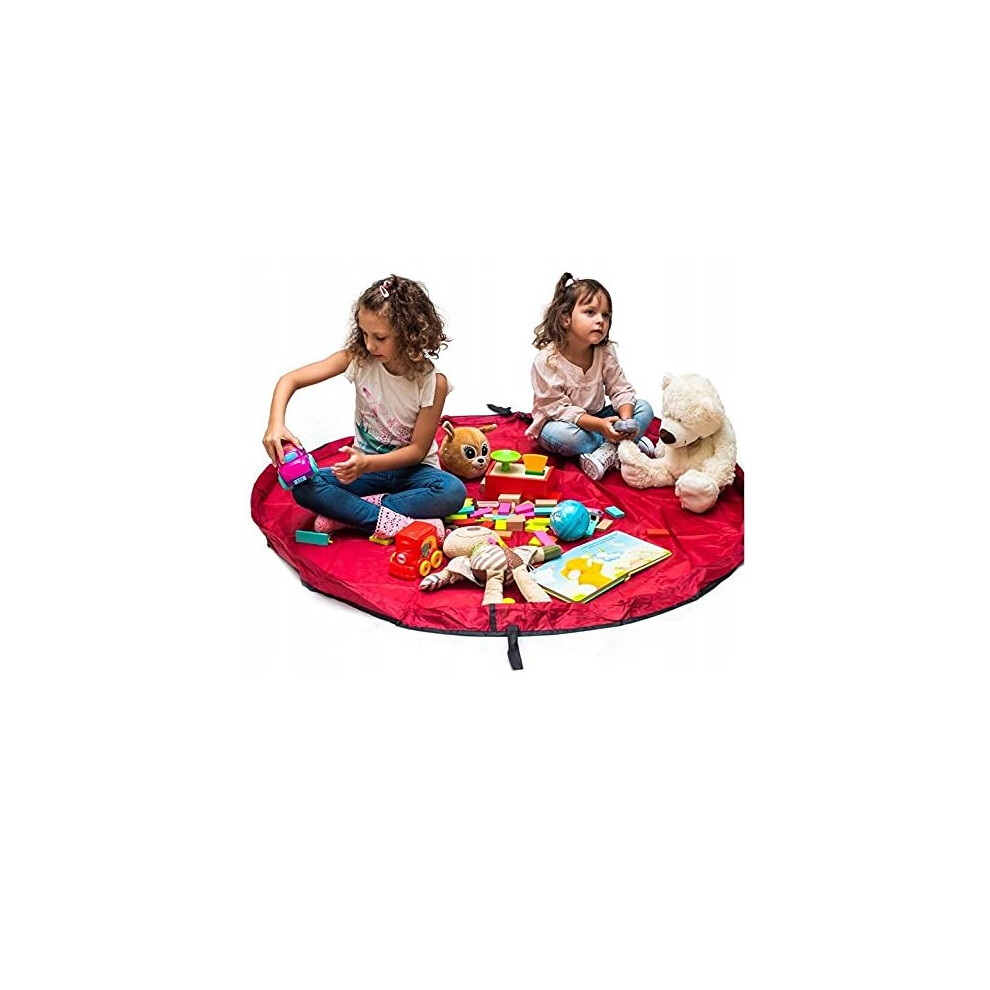 (Light Red) Toy Storage Bag and Kids Play Mat 60 inch (150cm)