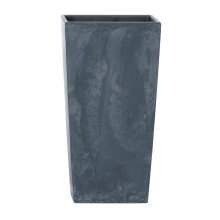 (1Pcs, Black) Square Tall Concrete Effect Flower Plant Pot Indoor Outdoor Garden Patio Planter
