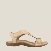 (Beige, 42) Womens Flat Summer Ankle Wide Flat Slippers Beach Sandals Casual Fashion
