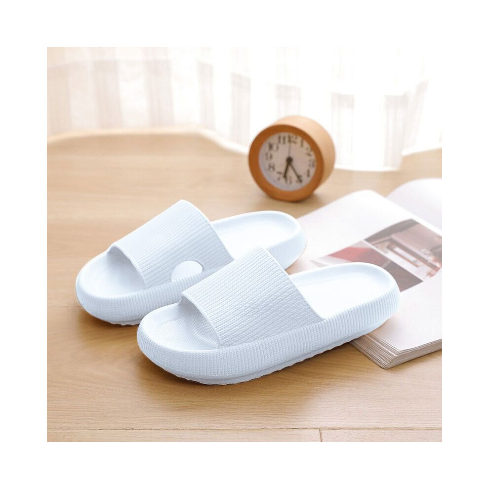 (White, 38/39) Womens Comfort Soft Summer Sliders Slip On Mules Fashion Sandals Slippers