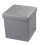 (Small, Silver) Single Double Ottoman Foldable Storage Box Footstool Seat Faux Leather 2