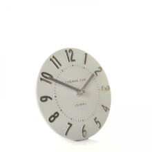 Thomas Kent Mulberry Mantel Clock Silver Cloud 6" Diameter