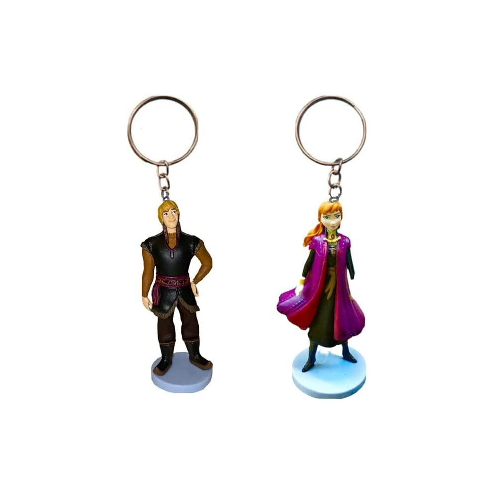 Disney Princess Anna & Kristoff Pvc Key Ring Keychain Ornament Figure Frozen Multicoloured