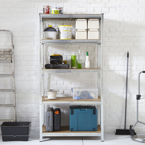 NEO Neo 5 Tier Galvanised Large Steel Garage Shelving Racking Unit Storage Racks 1