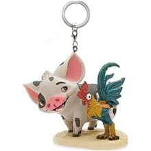 Moana Pua & Heihei Key Ring Keychain Dangler PVC 2.5" Figure Figurine