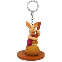 Pooh Piglet Pig 2 PVC Key Ring Keychain Figure Figurine Charm Dangler