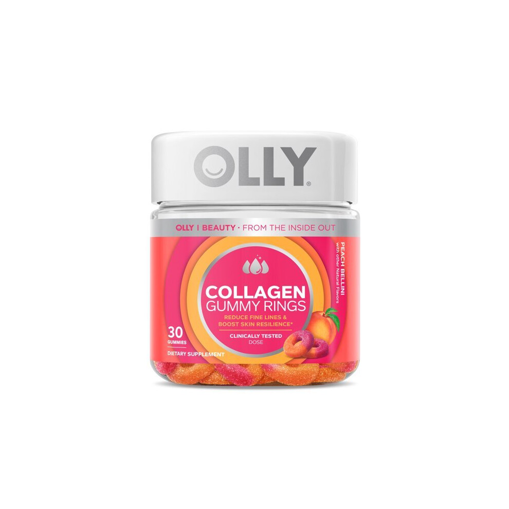 Olly Collagen Supplement Gummy Rings, Reduce Fine Lines, Boost Skin, 30 Ct