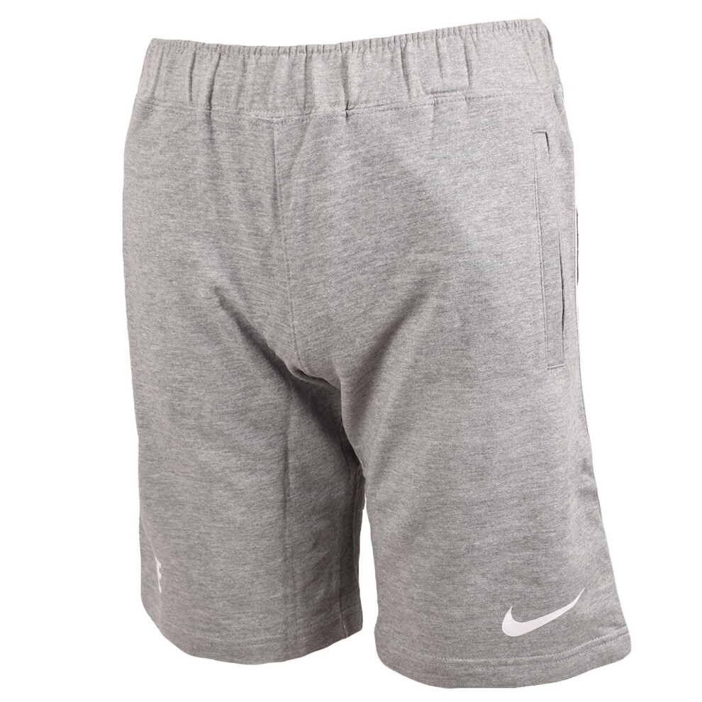 (Grey, L) Nike Mens Repeat Casual Fleece Shorts Black & Grey