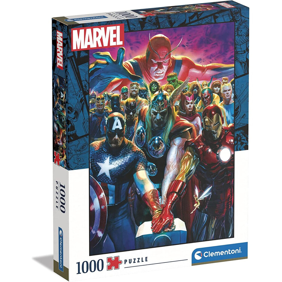 New Clementoni 39672 Marvel The Avengers 1000 Pieces, Made In Italy, Jigsaw Puzzle For Adults, Multicolor, Medium Hj8u