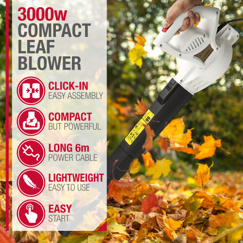 NETTA NETTA 3000W Leaf Blower - Lightweight 1.8kg, 6M Power Cable 1