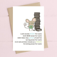 Eats Salad For Lunch Then Cookies Greeting Card Dandelion Stationery Cards