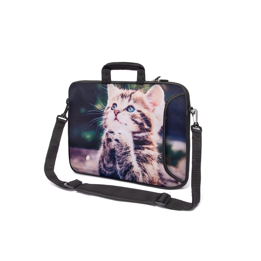 (Little Cat) 17" Inch Tablet Laptop Notebook Handle Strap Bag Multicoloured 5056543416155