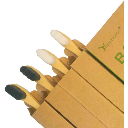 Cepillo de dientes Extra Suave EasyHonor, Cepillo de Bambú Natural con 20,000 Cerda Ultra Suave, 4-Pack 2