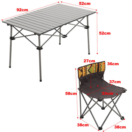 Living And Home 7 Piece Folding Camping Table and Chairs Set Portable with Carrying Bag 1